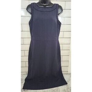 Ann Taylor Women's Sz 6 Lined Navy Blue Dress Business Dressy Date Night Church